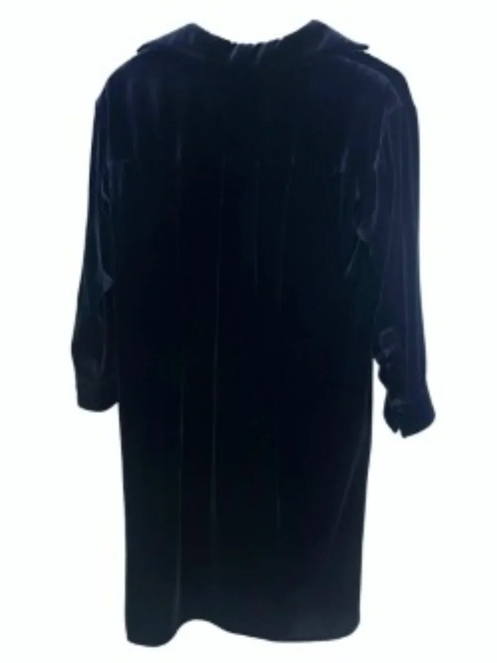 Vince Dark Blue Velvet Shirt Dress XSmall